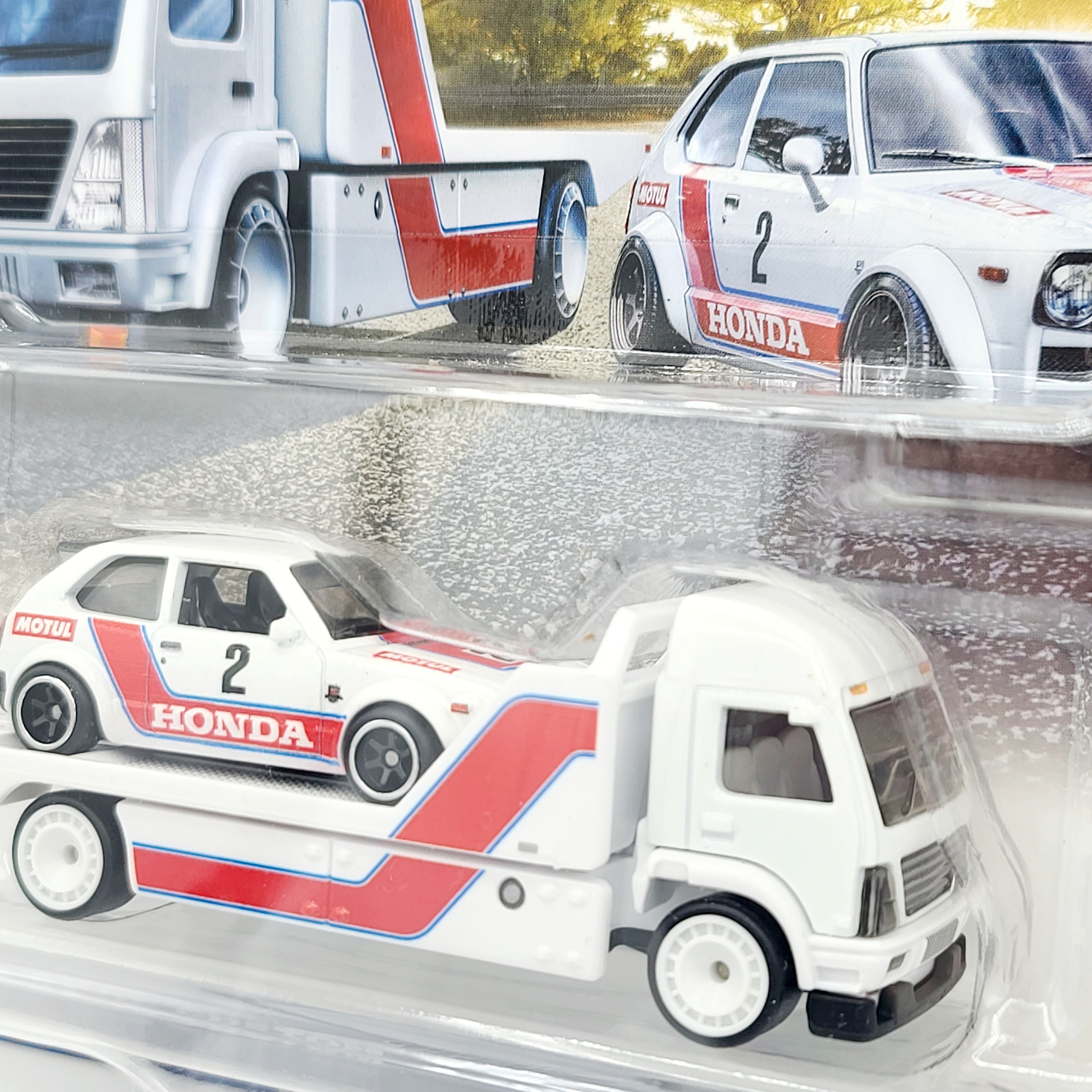 Hot Wheels Team Transport - '73 Honda Civic Custom & HW Aerolift Hauler (2025 Team Transport Mix 3, Car Culture)
